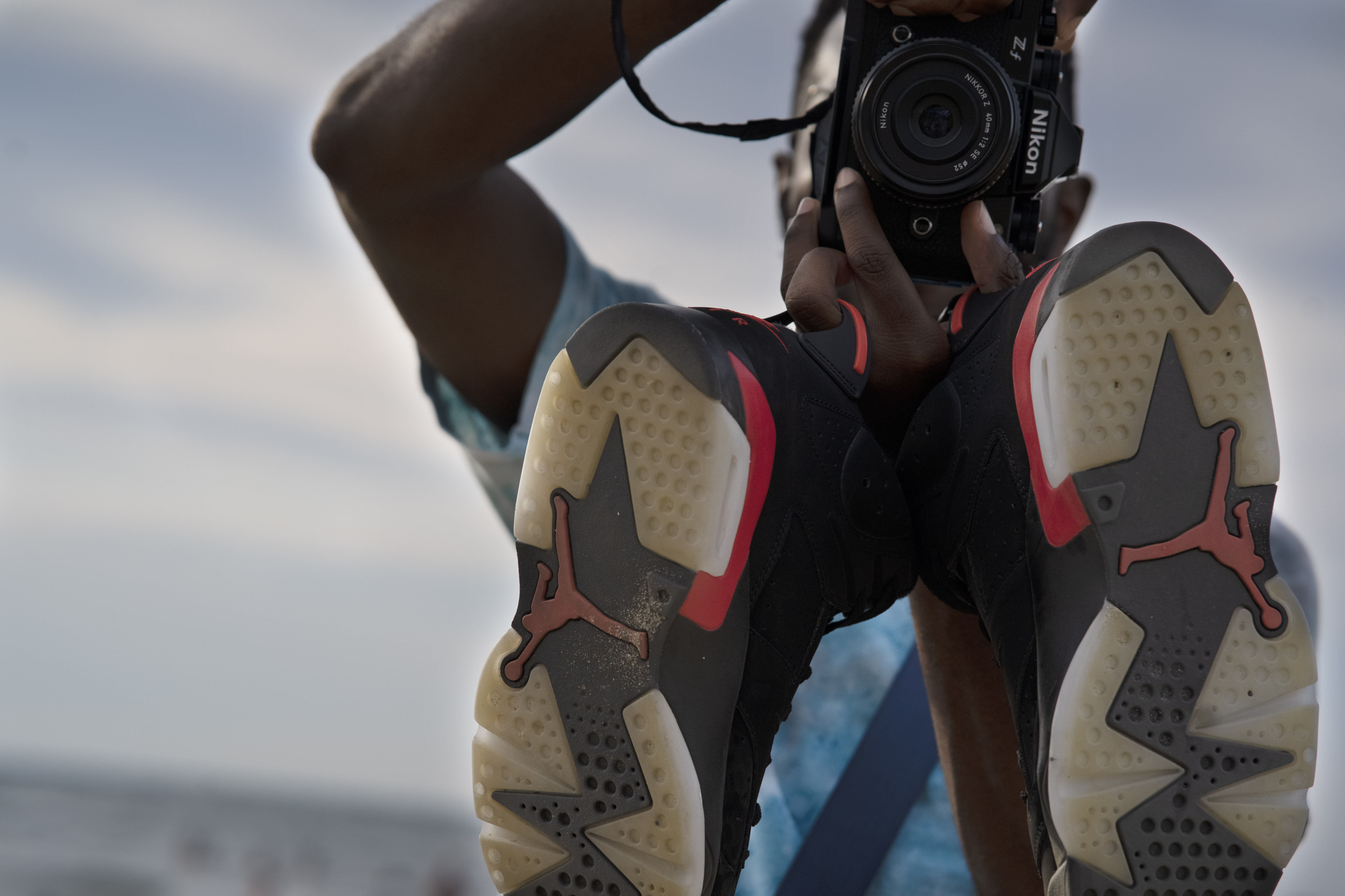 Photographer working with a Nikon Z camera at Edgewater Beach